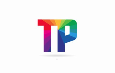 Alfabe harf tp t p logo kombinasyon tasarım gökkuşağı renkli bir şirket ya da iş için uygun
