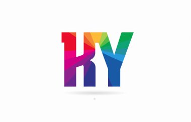 Alfabe harf ky k y logo kombinasyon tasarım gökkuşağı renkli bir şirket ya da iş için uygun
