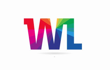 Alfabe harf wl w l logo kombinasyon tasarım gökkuşağı renkli bir şirket ya da iş için uygun