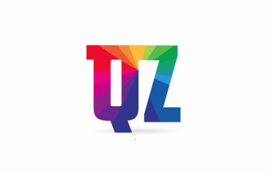 Alfabe harf qz q z logo kombinasyon tasarım gökkuşağı renkli bir şirket ya da iş için uygun