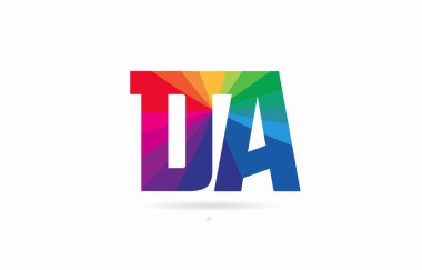 Alfabe harf da d gökkuşağı renkli bir şirket ya da iş için uygun bir logo kombinasyon tasarım