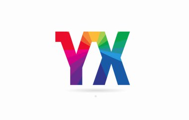 Alfabe harf y x logo kombinasyon tasarım gökkuşağı renkli bir şirket ya da iş için uygun