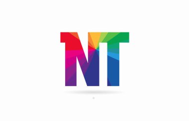 Alfabe harf nt n t logo kombinasyon tasarım gökkuşağı renkli bir şirket ya da iş için uygun