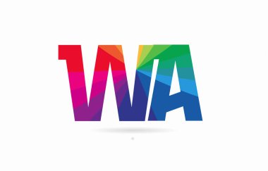 Alfabe harf wa w logo kombinasyon tasarım gökkuşağı renkli bir şirket ya da iş için uygun