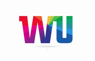 Alfabe harf wu w u logo kombinasyon tasarım gökkuşağı ile bir şirket ya da iş için uygun renkler