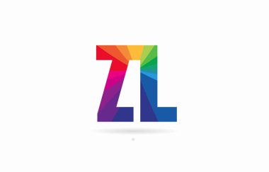 Alfabe harf zl z l logo kombinasyon tasarım gökkuşağı renkli bir şirket ya da iş için uygun