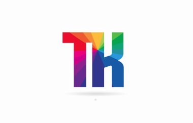 Alfabe harf tk t k logo kombinasyon tasarım gökkuşağı renkli bir şirket ya da iş için uygun