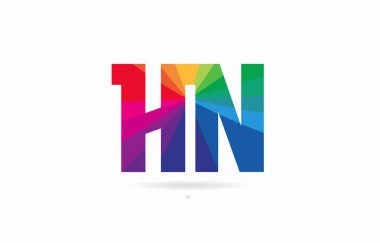 Alfabe harf hn s n logo kombinasyon tasarım gökkuşağı renkli bir şirket ya da iş için uygun