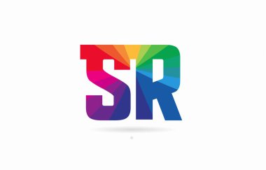 Alfabe harf sr s r logo kombinasyon tasarım gökkuşağı renkli bir şirket ya da iş için uygun
