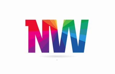Alfabe harf Batı n w logo kombinasyon tasarım gökkuşağı renkli bir şirket ya da iş için uygun
