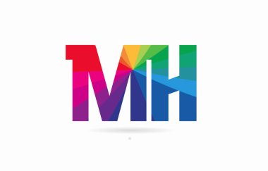 Alfabe harf mh m s logosu kombinasyon tasarım gökkuşağı ile bir şirket ya da iş için uygun renkler
