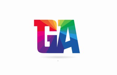 Alfabe harf ga g gökkuşağı renkli bir şirket ya da iş için uygun bir logo kombinasyon tasarım