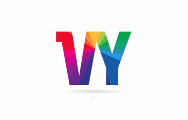 Alfabe harf vy v y logo kombinasyon tasarım gökkuşağı renkli bir şirket ya da iş için uygun