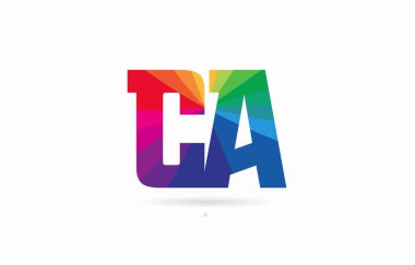 Alfabe harf ca c gökkuşağı renkli bir şirket ya da iş için uygun bir logo kombinasyon tasarım