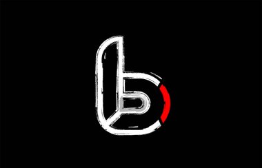 Grunge alfabe 6 numaralı logo tasarımı beyaz kırmızı ve siyah renklerde bir şirket ya da iş için uygun