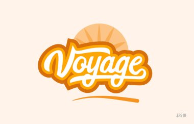 yolculuk word turuncu renk kartı simgesini veya tipografi logo tasarımı için uygun ile