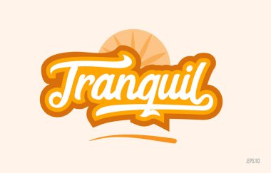 sakin word turuncu renk kartı simgesini veya tipografi logo tasarımı için uygun ile