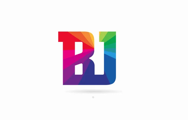 Letra Del Alfabeto Diseño Combinación Logotipo Con Colores Del Arco — Archivo Imágenes Vectoriales