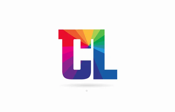 Alfabeto Lettera Logo Combinazione Design Con Colori Arcobaleno Adatto Azienda — Vettoriale Stock