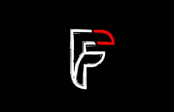 Grunge Alphabet Letter Logo Design White Red Black Colors Suitable — Stock Vector