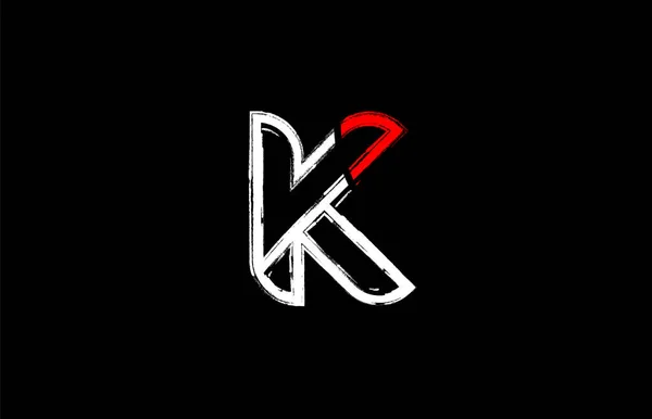 Grunge Alfabe Harf Logo Tasarımı Beyaz Kırmızı Siyah Renklerde Bir — Stok Vektör
