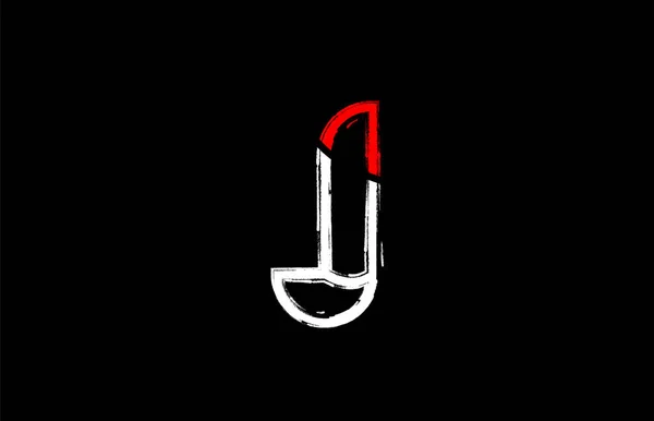 Grunge Alfabet Letter Embleemontwerp Witte Rode Zwarte Kleuren Geschikt Voor — Stockvector