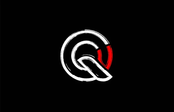 Diseño Del Logotipo Letra Del Alfabeto Grunge Blanco Rojo Negro — Vector de stock