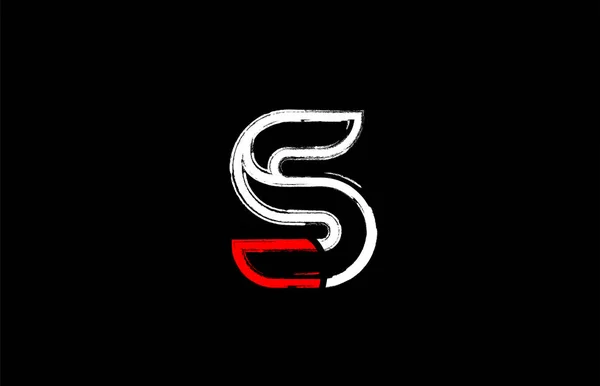 Grunge Alfabet Letter Logo Ontwerp Witte Rode Zwarte Kleuren Geschikt — Stockvector