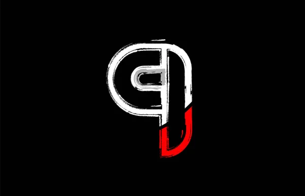 Гранж Алфавит Номер Дизайн Логотипа Белых Красных Черных Цветах Подходит — стоковый вектор