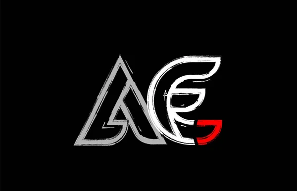 Grunge Alfabet Letter Combinatie Een Logo Ontwerp Witte Rode Zwarte — Stockvector