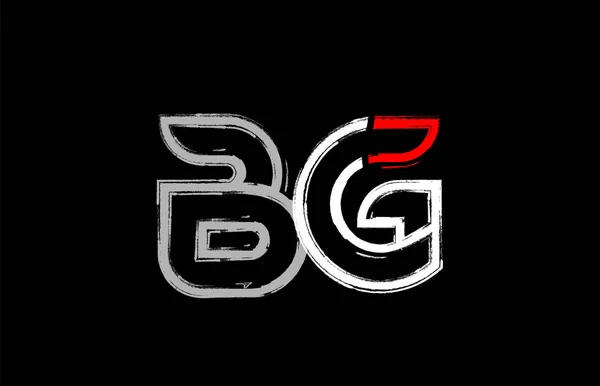 Grunge Alphabet Buchstabenkombination Logo Design Den Farben Weiß Rot Und — Stockvektor