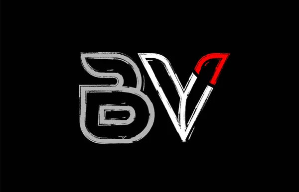 Grunge Ábécé Levél Kombináció Logo Design Fehér Piros Fekete Színek — Stock Vector