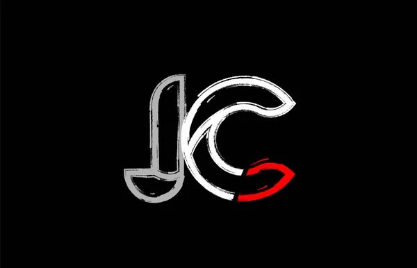 Grunge Alphabet Lettre Combinaison Logo Design Blanc Rouge Noir Couleurs — Image vectorielle