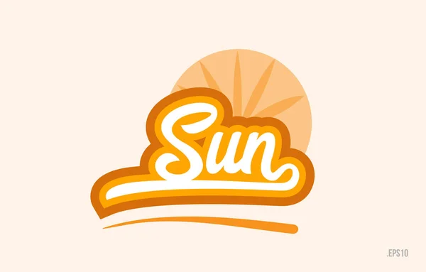 Sun Word Orange Color Suitable Card Icon Typography Logo Design — Stock Vector