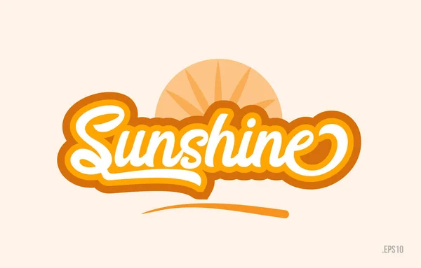 Sunshine Word Orange Color Suitable Card Icon Typography Logo Design — Stock Vector