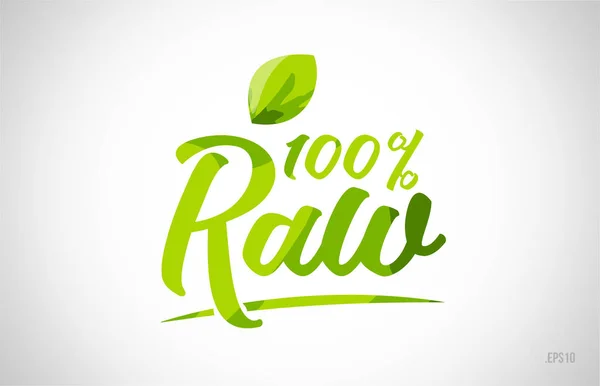 100 Mot Feuille Vert Brut Sur Fond Blanc Adapté Icône — Image vectorielle