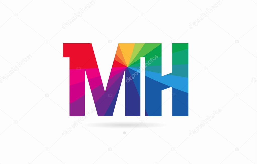 Alphabet letter mh m h logo combination design with rainbow colors suitable for a company or business