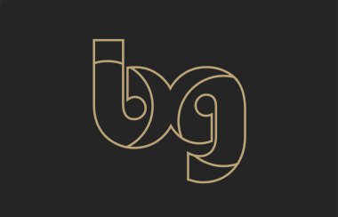 siyah ve sarı altın Alfabe harf bg b g kombinasyon tasarım logo bir şirket ya da iş için uygun