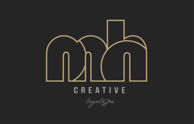 siyah ve sarı altın Alfabe harf mh m s logosu kombinasyonu bir şirket ya da iş için uygun tasarım
