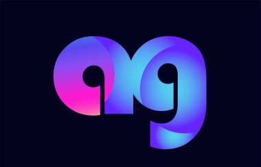 Tasarım Alfabe harf kombinasyonu ag bir g pembe mavi degrade renk bir şirket ya da iş için bir logo olarak uygun