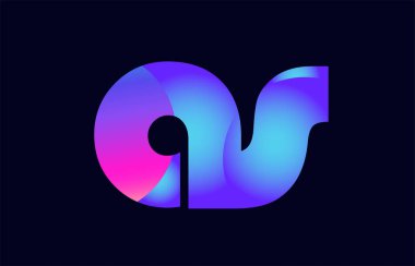 Alfabe harf kombinasyonu bir s pembe mavi degrade renk bir şirket ya da iş için bir logo olarak uygun olarak tasarım