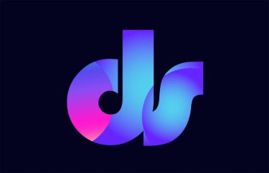 Alfabe harf kombinasyonu ds tasarımını d s pembe mavi degrade renk bir şirket ya da iş için bir logo olarak uygun