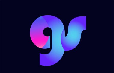 Alfabe harf kombinasyonu gs g s pembe mavi degrade renk bir şirket ya da iş için bir logo olarak uygun tasarım