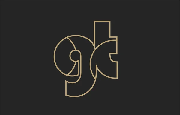 Siyah Sarı Altın Alfabe Harf Kombinasyonu Tasarım Logo Bir Şirket — Stok Vektör