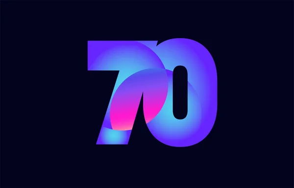 Дизайн Номеру Рожевий Синій Градієнт Кольору Підходить Логотип Компанії Або — стоковий вектор