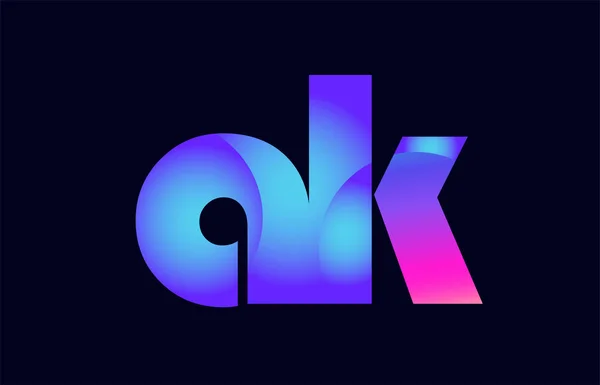 Ontwerp Van Alfabet Letter Combinatie Een Roze Blauw Van Kleur — Stockvector