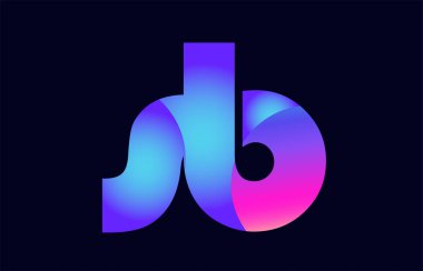 Alfabe harf kombinasyonu sb s b pembe mavi degrade renk bir şirket ya da iş için bir logo olarak uygun tasarım