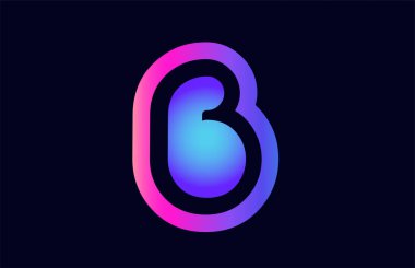 Tasarımını numara 6 Pembe Mavi degrade renk bir şirket ya da iş için bir logo olarak uygun
