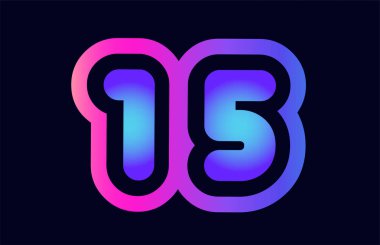 Tasarımını numara 15 pembe mavi degrade renk bir şirket ya da iş için bir logo olarak uygun