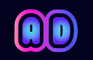 Bir d pembe mavi degrade renk bir şirket ya da iş için bir logo olarak uygun alfabesi kombinasyonu mektup reklam tasarım